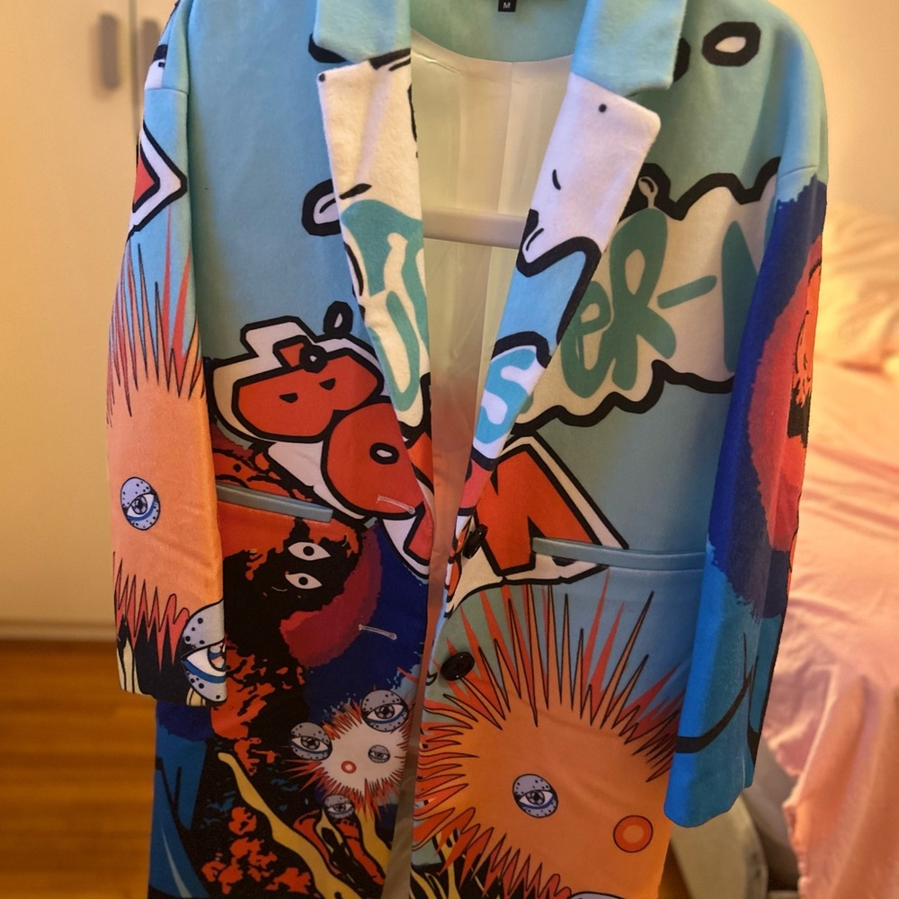 MICHI White and Light Blue Jacket